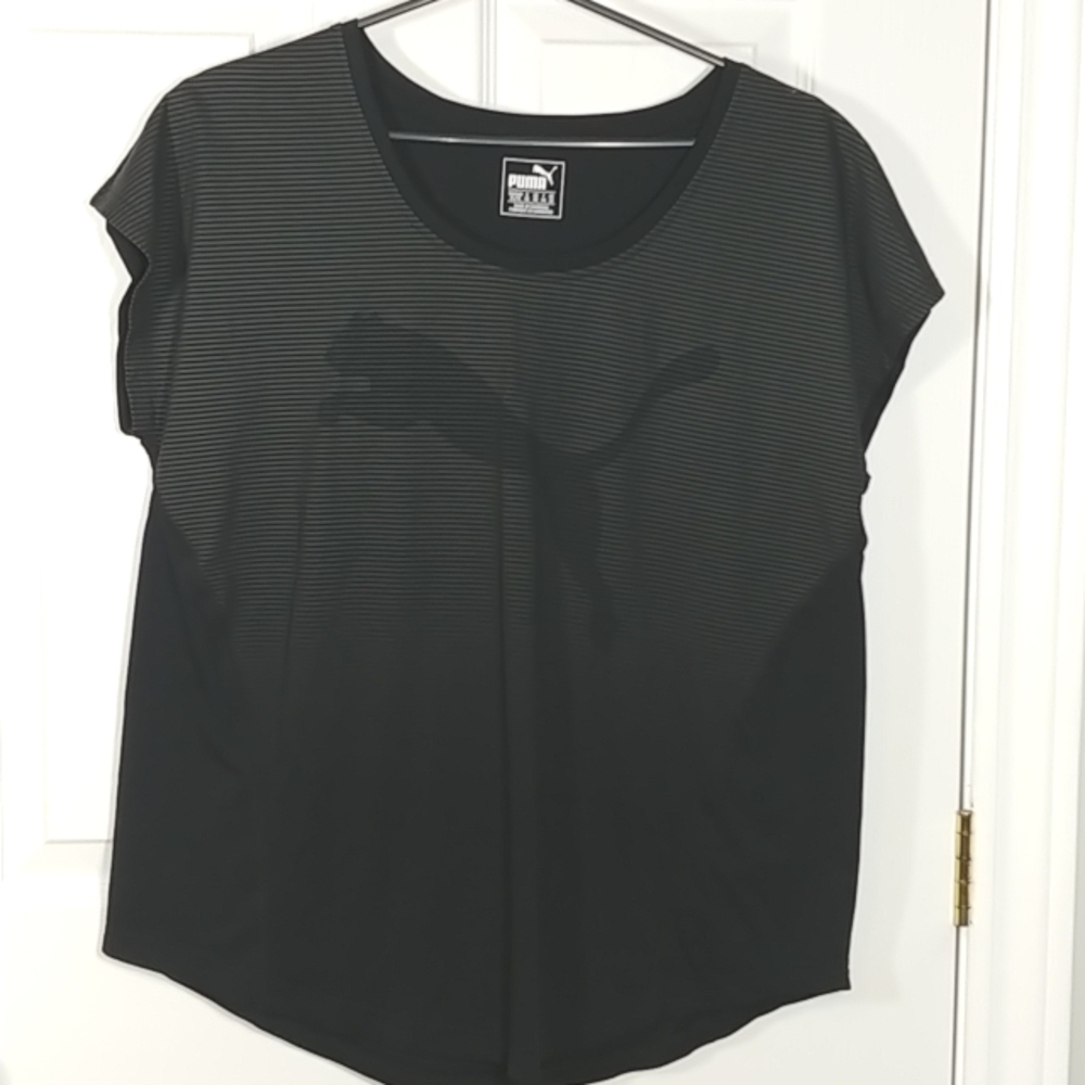 Puma Black Gray Short Sleeve Tee